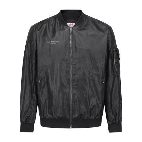 남성 백 로고 자수 링클 점퍼