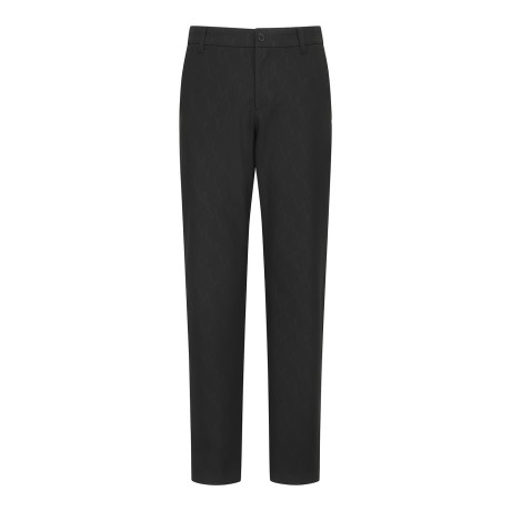 남성 큐브 심볼 패턴 사이드 밴딩 팬츠