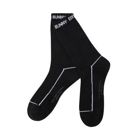 남성 배색 자카드 로고 논슬립 장목 양말