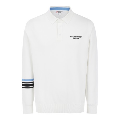 남성 솔리드 하프 버튼 카라 긴팔 니트