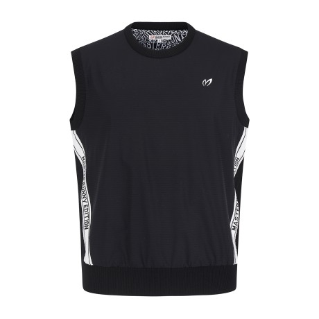 남성 우븐 믹스 사이드 로고 니트 베스트