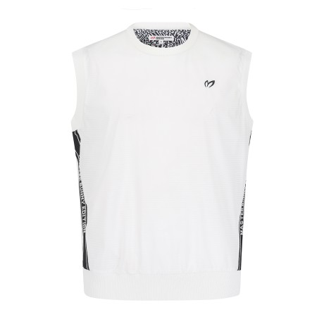 남성 우븐 믹스 사이드 로고 니트 베스트