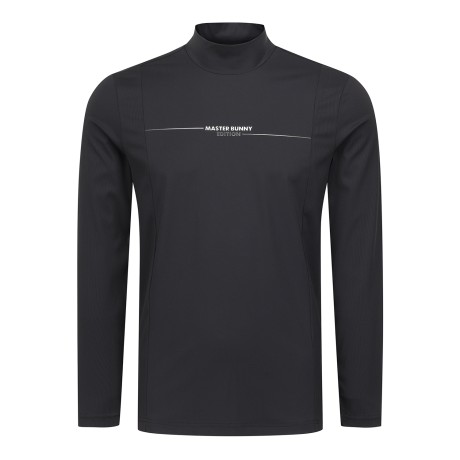 남성 실버 로고 골조직 믹스 긴팔 티셔츠