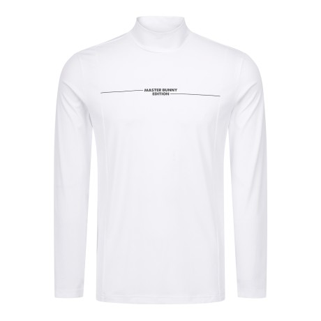 남성 실버 로고 골조직 믹스 긴팔 티셔츠