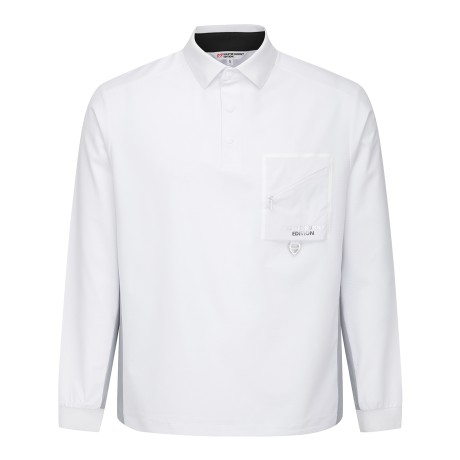 남성 지퍼 포켓 하프버튼 긴팔티셔츠