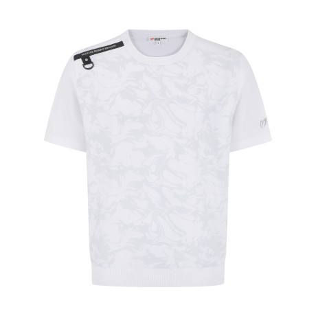 남성 마블 프린팅 블록 반팔 니트