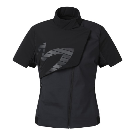 여성 져지 믹스 씬다운 반팔 점퍼