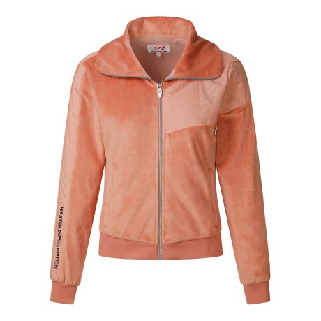 여성 벨벳 하이넥 집업