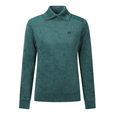 여성 글리터 테리 카라 니트