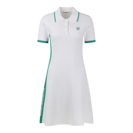 여성 배색 라인 칼라 니트 원피스