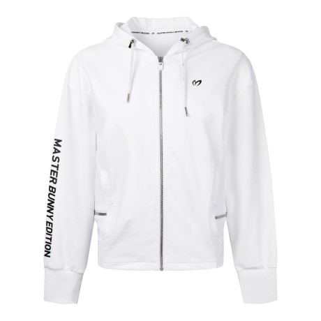 여성 지퍼 웨이스트 로고 후드 점퍼