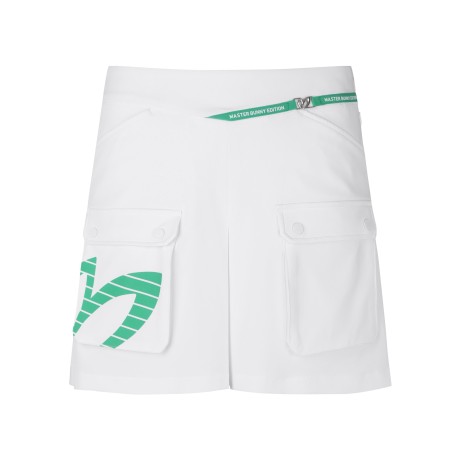 여성 백 플리츠 로고 포켓 큐롯 스커트