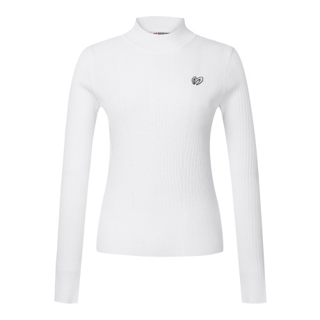 여성 백 레터링 골지 니트