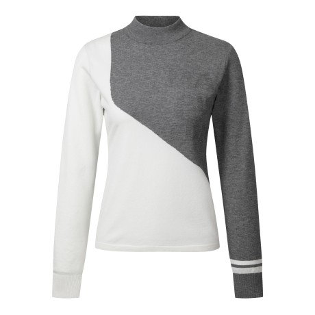 여성 컬러 블록 레터링 니트