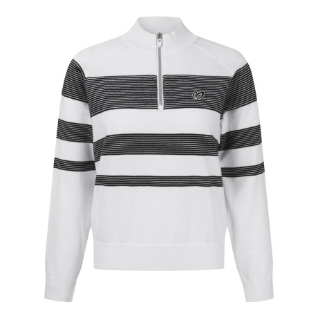 여성 스트라이프 하프집업 니트