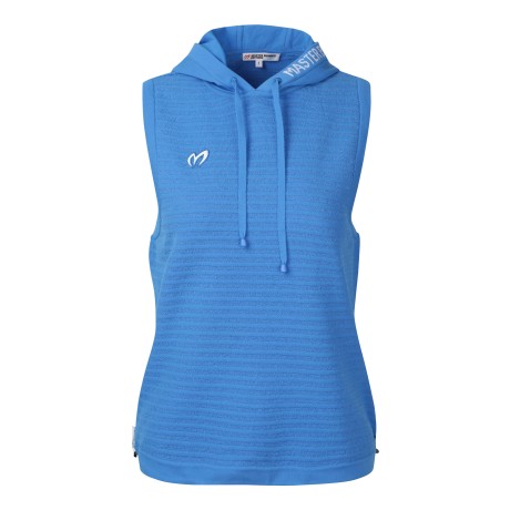 여성 레터링 후드 부클 니트 베스트