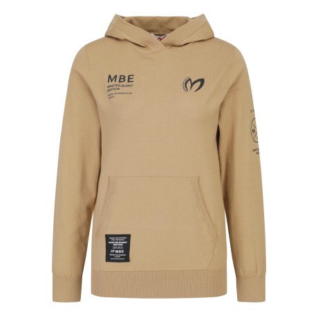 여성 백 라운드 로고 후드 스웨터