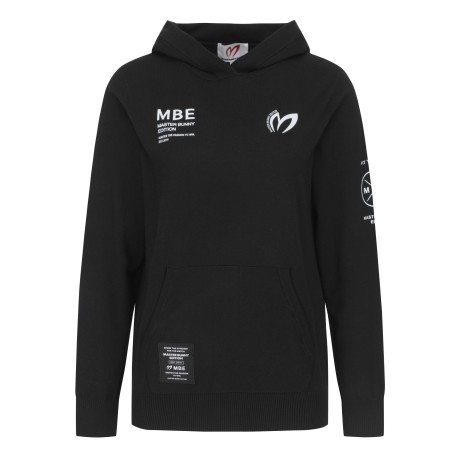 여성 백 라운드 로고 후드 스웨터