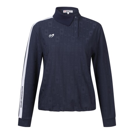 여성 엠보 로고 사이드 칼라 티셔츠