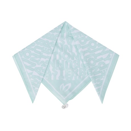 여성 폼폼 로고 스퀘어 스카프