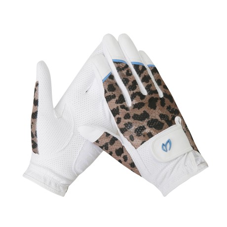 여성 레오파드 메쉬 양손 장갑