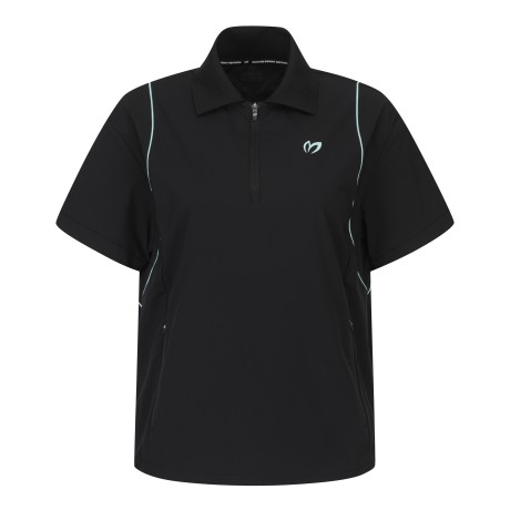 여성 컬러 라인 니트 칼라 반팔 아노락