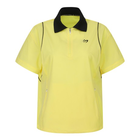 여성 컬러 라인 니트 칼라 반팔 아노락