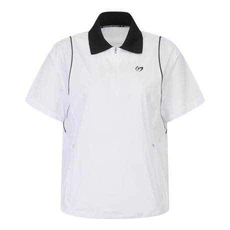 여성 컬러 라인 니트 칼라 반팔 아노락