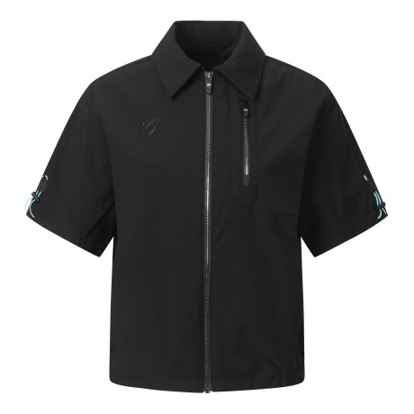 여성 도트 로고 칼라 반팔 점퍼