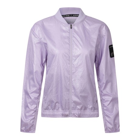 여성 메쉬 블록 로고 패턴 집업 점퍼