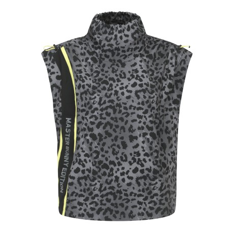 여성 레오파드 로고 스트링 하이넥 베스트