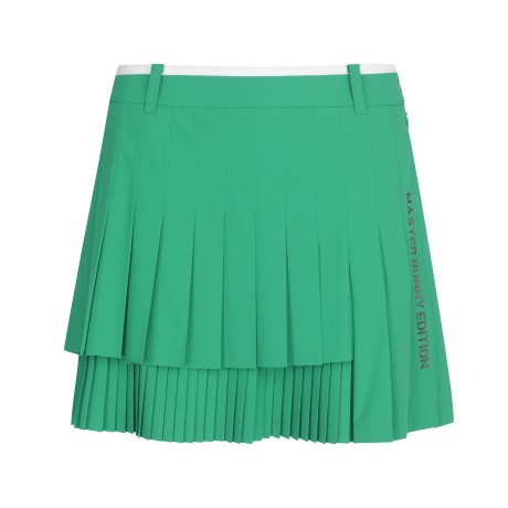 여성 2단 플리츠 로고 큐롯 스커트