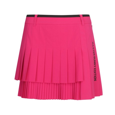 여성 2단 플리츠 로고 큐롯 스커트