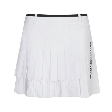 여성 2단 플리츠 로고 큐롯 스커트