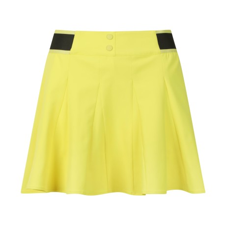 여성 탈착 파우치 로고 플레어 큐롯 스커트