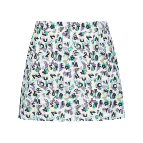 여성 레터링 플리츠 믹스 큐롯 스커트