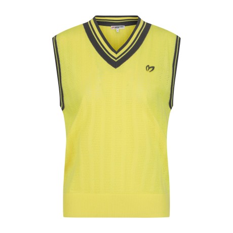 여성 컬러 브이넥 코르셰 니트베스트