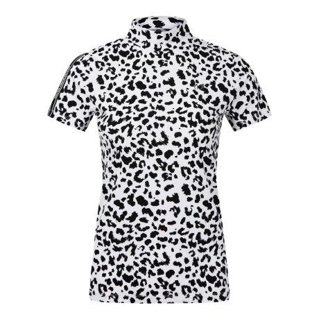 여성 레오파드 로고 라인 반팔 티셔츠