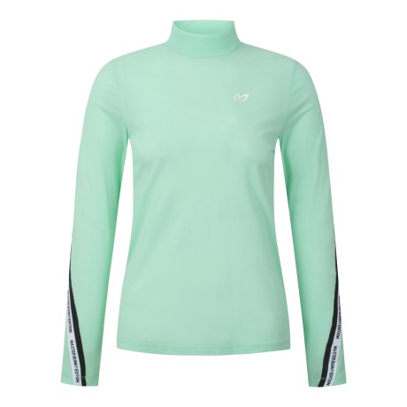 여성 로고 테이핑 심볼 모크넥 긴팔 티셔츠