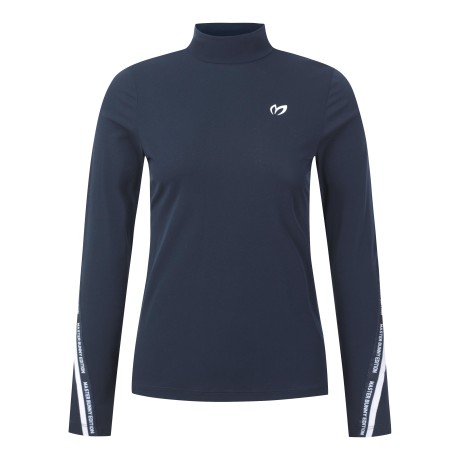 여성 로고 테이핑 심볼 모크넥 긴팔 티셔츠