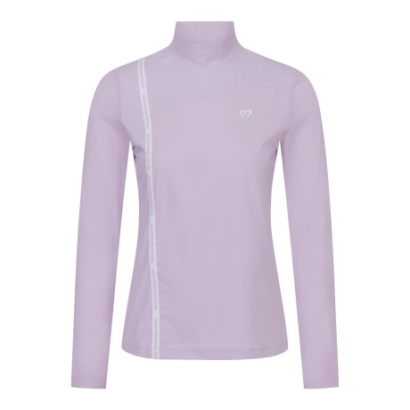 여성 모크넥 백 펀칭 로고 냉감 긴팔 티셔츠