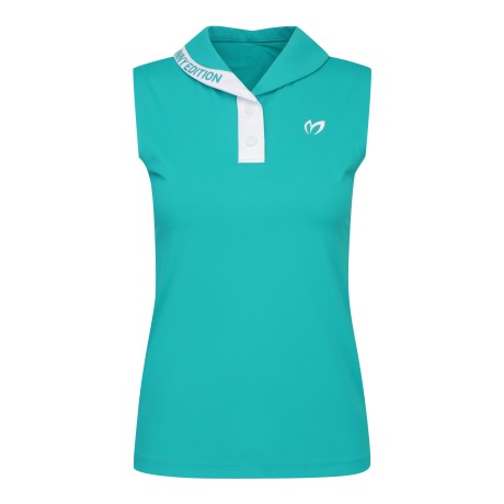 여성 컬러 믹스 라운드 칼라 탑