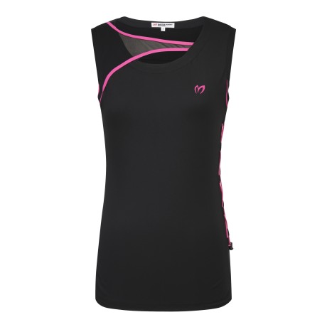 여성 사이드 스트링 메쉬 패널 탑