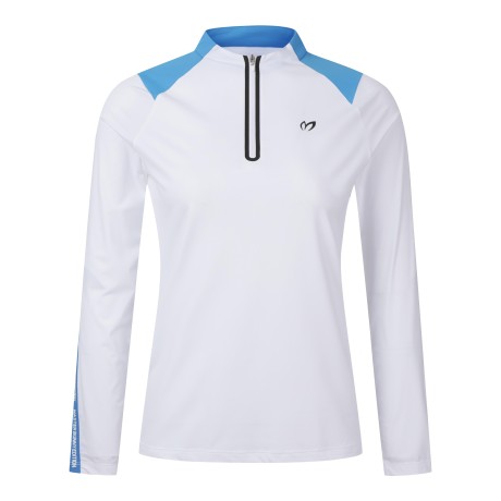 여성 로고 라인 하프 집업 긴팔 티셔츠