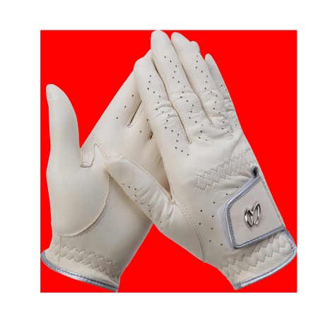 여성 심플 로고 펀칭 양손 양피 장갑