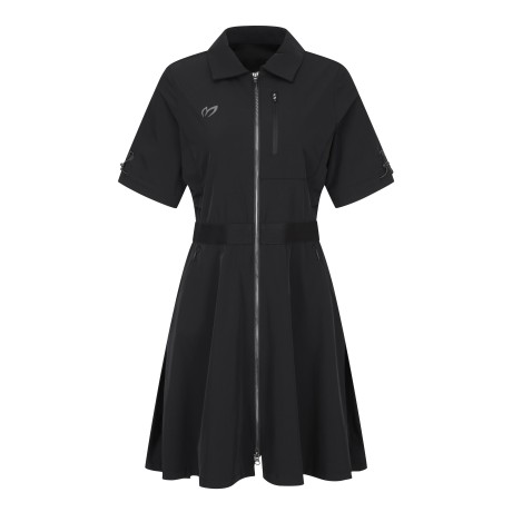 여성 밴딩 로고 포인트 집업 원피스