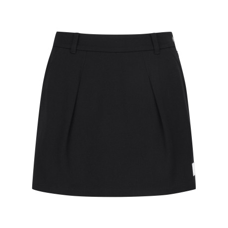 여성 미니멀 핀턱 A라인 백 밴딩 스커트