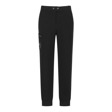 여성 절개 사이드 로고 조거 팬츠