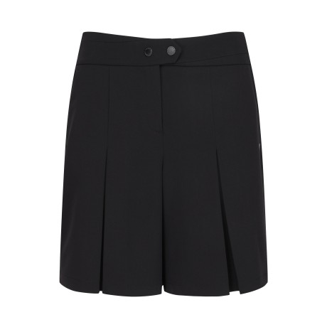 여성 힙 사이드 로고 플리츠 하프 팬츠