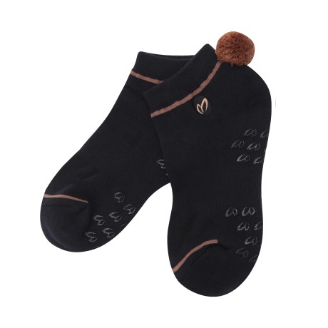 여성 폼폼 컬러 라인 논슬립 단목 양말